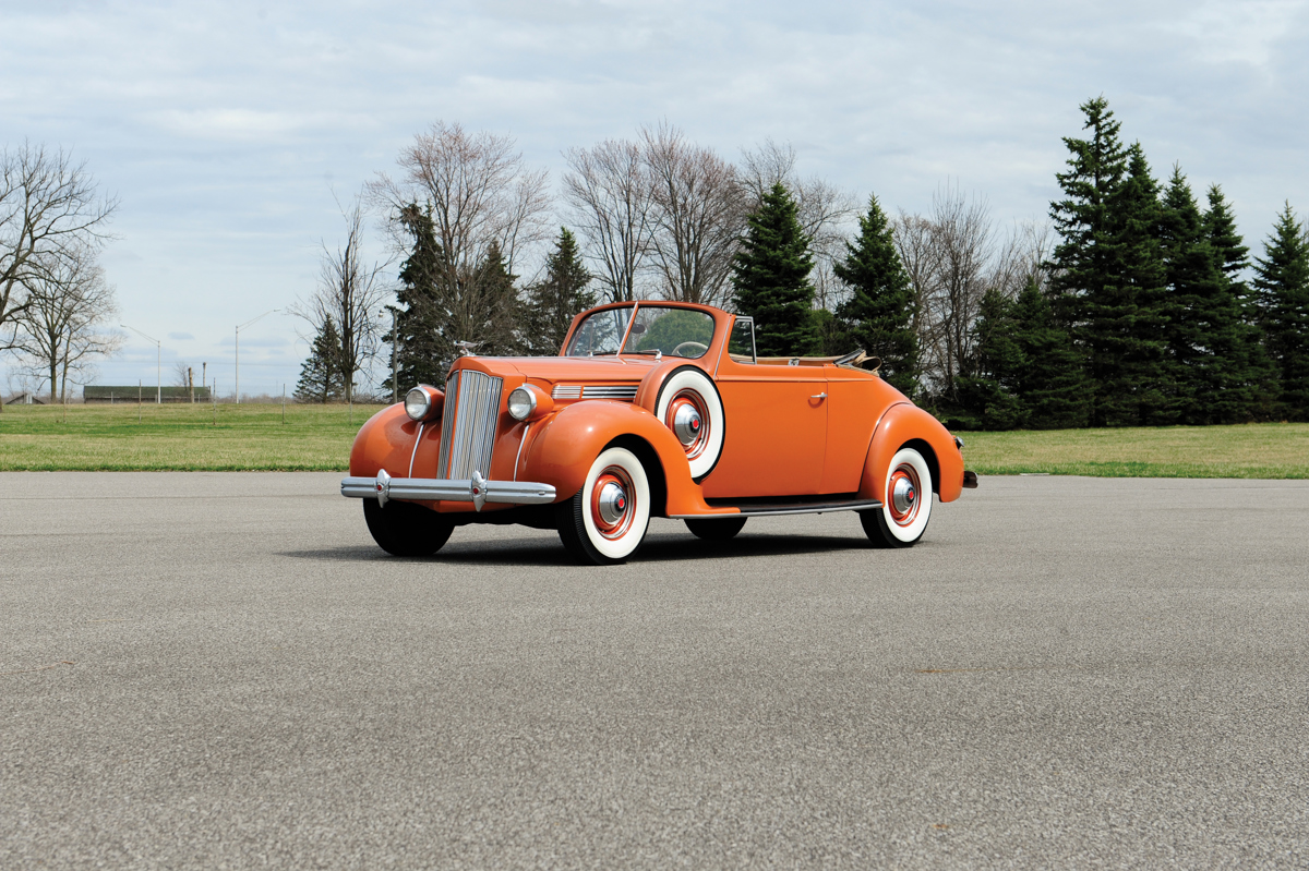 1938 Packard Eight Convertible Coupe offered at RM Auctions' Auburn Spring live auction 2019